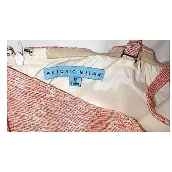 ANTONIO MELANI- WOMENS SPAGUETTI STRAP SQUARE NECK KNEE LENGHT DRESS SIZE 12 - Picture 6 of 8